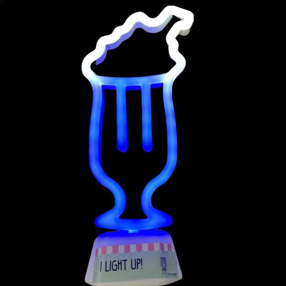 Blue And White Ice Cream Float Neon Novelty Light NEW - Picture 1 of 2